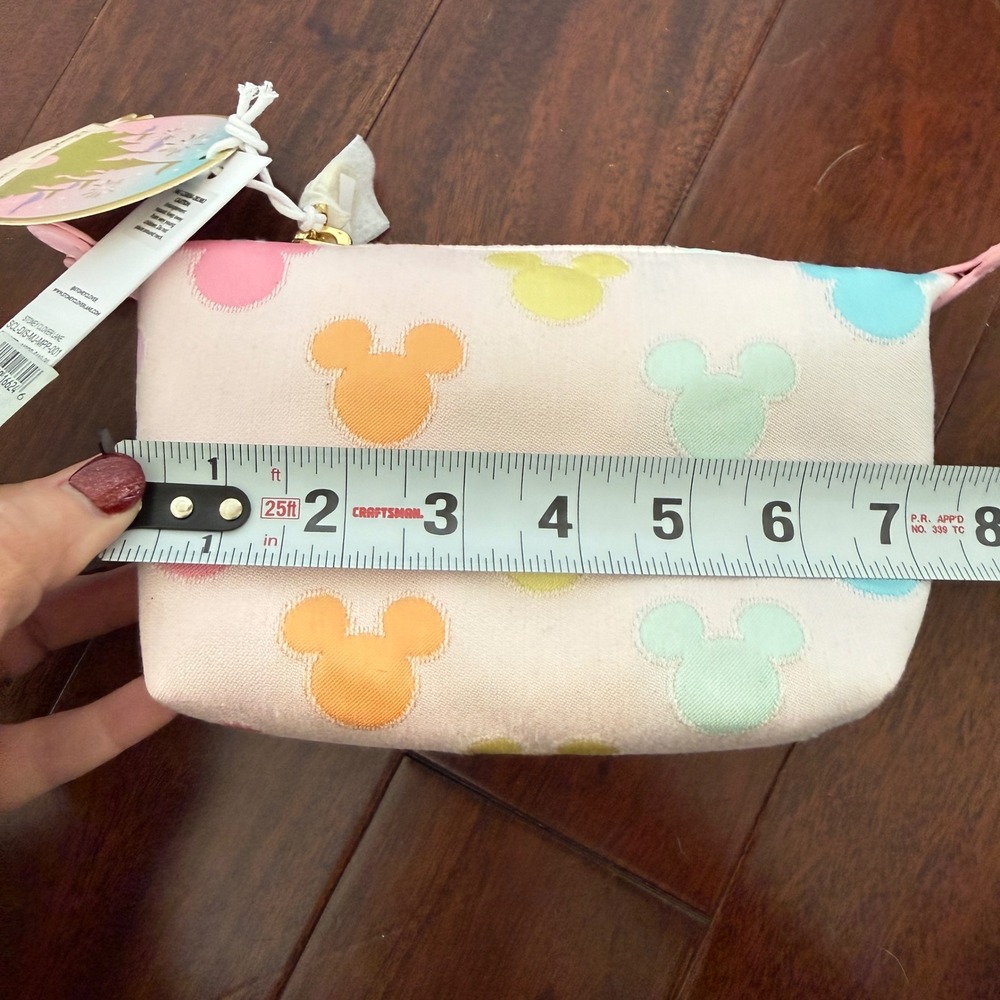 Disney Parks Stoney Clover Lane Mickey Mouse Pastel Small Pouch Pink NWT Rare - Picture 6 of 7